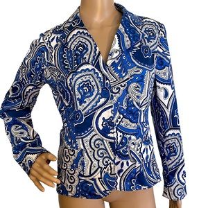 HAROLD’S  | BLUE & WHITE PAISLEY BLAZER  SZ 4